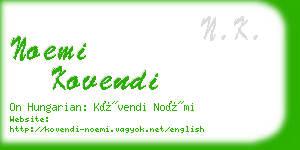 noemi kovendi business card